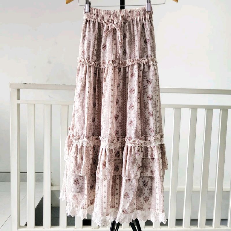 long flare vintage skirt by axes Femme