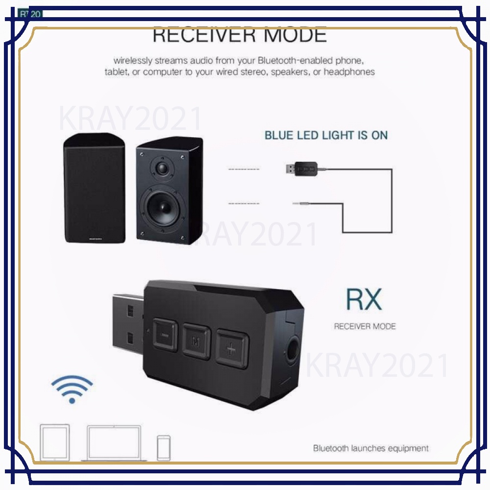 USB Bluetooth 5.0 Transmitter Receiver Audio Adapter -CB047