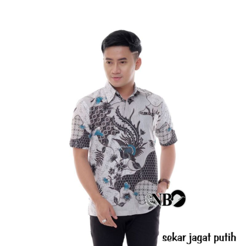 Kemeja Batik Pria Lengan Pendek SEKAR Hem Baju Batik Lengan Pendek Kantor Size M L XL XXL BATIK PRIA