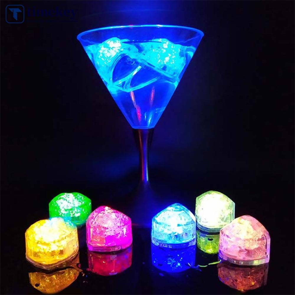 Timekey Multi Color Luminous LED Es Batu Glowing Party Bar Flash Neon Cup Dekorasi Natal Decor Lampu Induksi D4N1