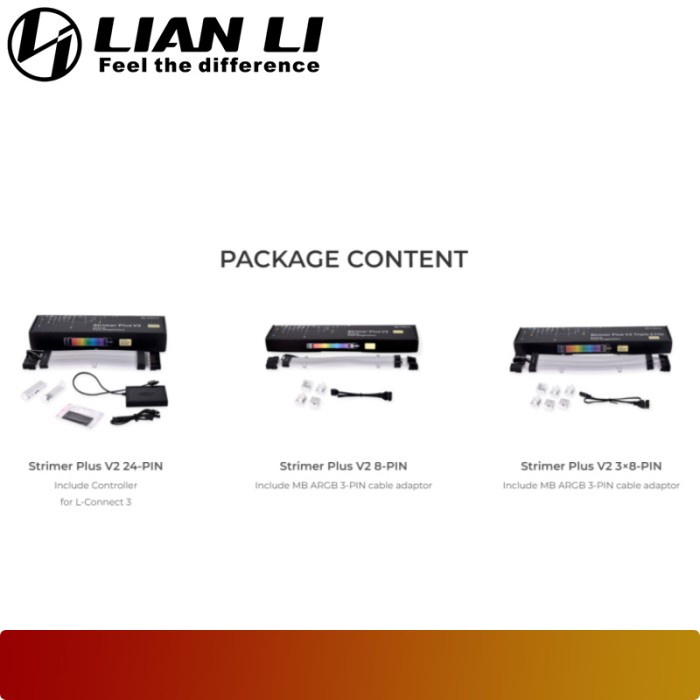 LIAN LI Strimer Plus V2 | Addressable RGB Extension Cables - 8-Pin