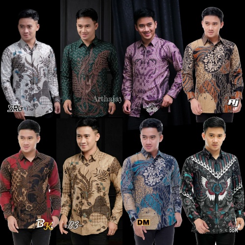 ARTONESIA  Batik Baju Pria Lengan Panjang Atasan Pria Ukuran M L XL XXL