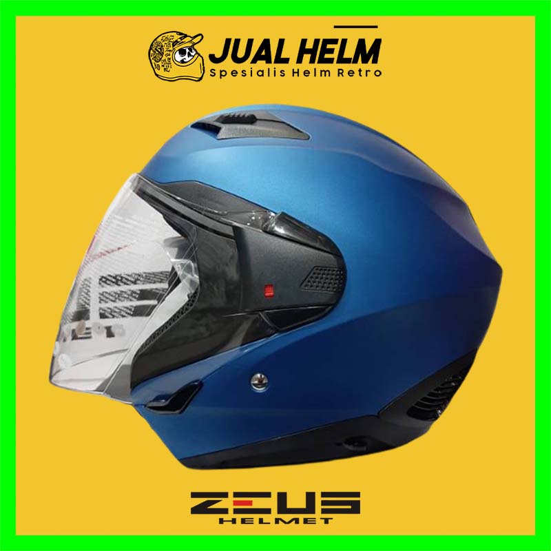 Helm Zeus ZS611 Solid Blue Doff | Zeus ZS 611 Double Visor