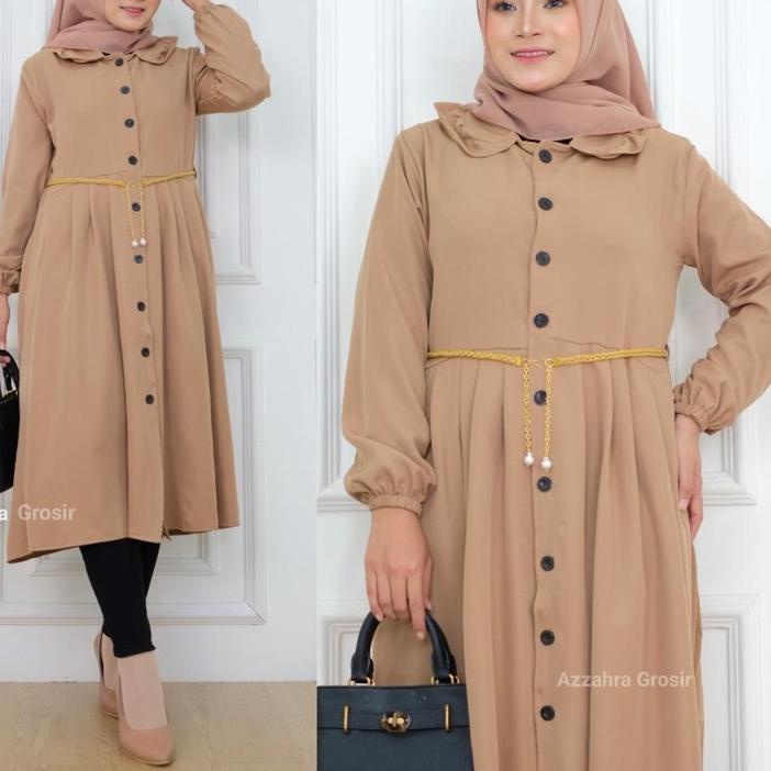 Termurah ORIYA TUNIK - LD100 Tunik Shakila Premium Kancing Aktif Free Belt / Cesira Tunik / Midi Dre