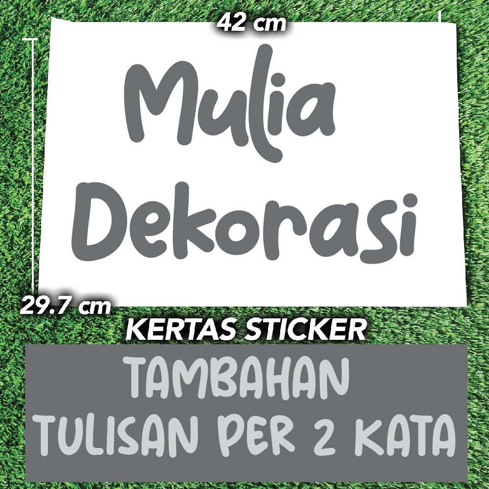 Custom 2 Kata Tambahan Bahan Sticker Print Laser Paper Dekorasi DIY