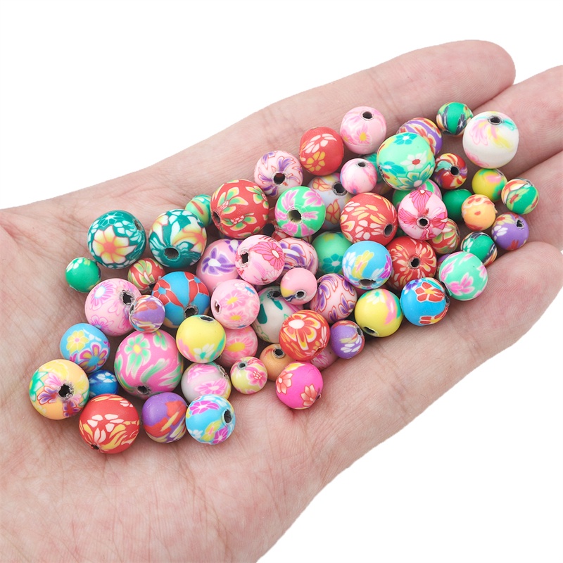 20warna Warni 1.5mm aperture Bulat polymer clay beads 6mm 8mm 10mm 12mm Longgar Spasi beads Perhiasan Membuat Aksesoris DIY handmade Gelang