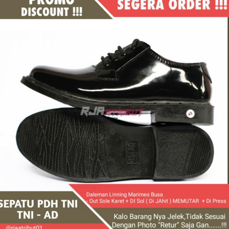FI.21De22ž • Sepatu Pdh Kilap Pendek Sol Ori Logo TNI AD