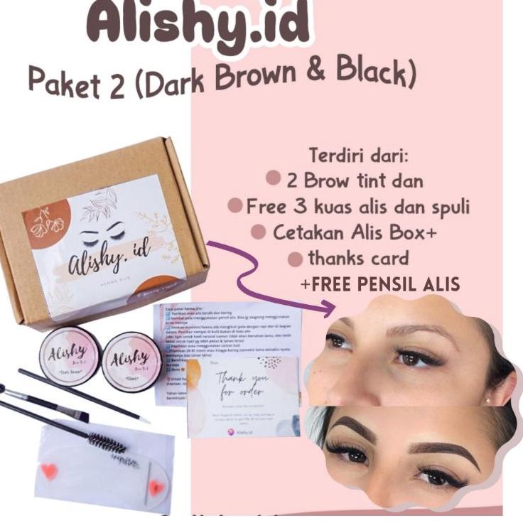 [244] Alishy Henna Alis Halal Tahan Lama Premium FREE PENSIL ALIS & KUAS CHI9