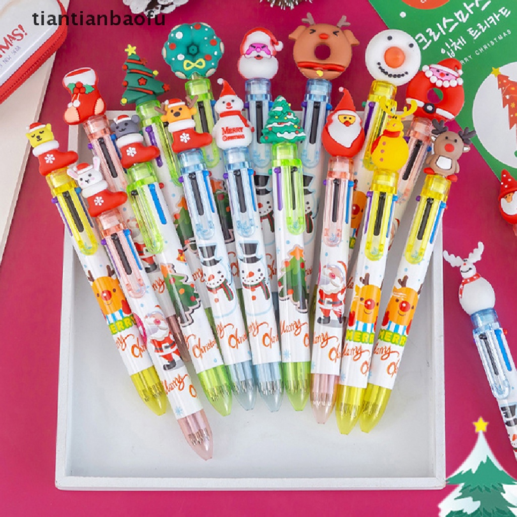 1 Pc Pulpen 6 Warna Dapat Ditarik Untuk Hadiah Natal