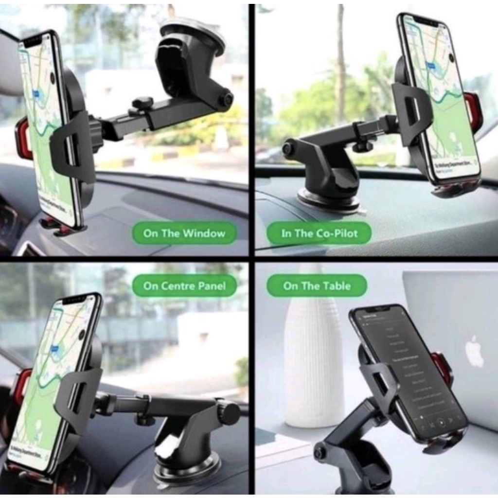 Holder HP Mobil HD 08 360 Degree Rotation Phone Holder Universal Car Holder Hp All Purpose Bracket- Car Holder Tempel Mobil Kaca Holder Dashboard Dudukan Mobil Aksesoris Multifungsi HD 08