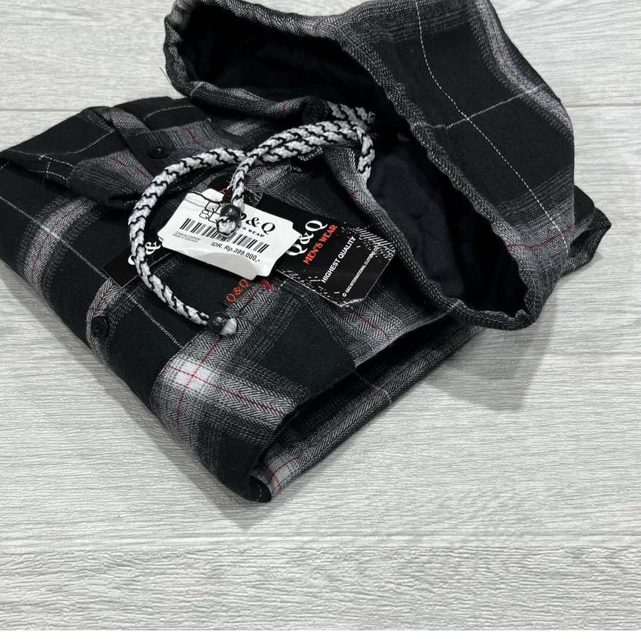 Terlaku.../ KEMEJA FLANEL HOODIE PANJANG - KEMEJA HOODIE PREMIUM PANJANG PRIA - HOODIE KEMEJA BERTUD