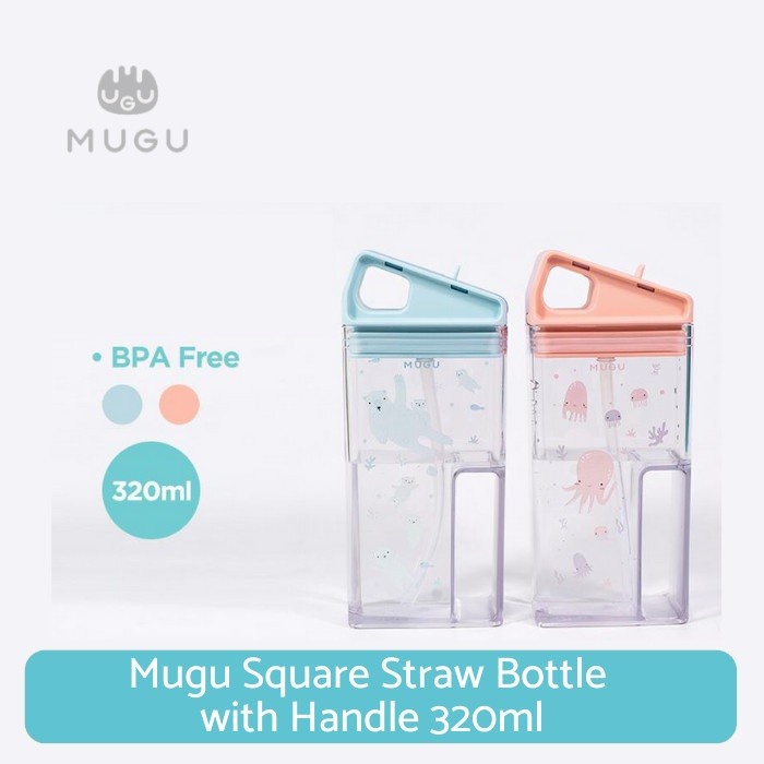 Dot Mugu Square Straw Bottle With Handle 240Ml