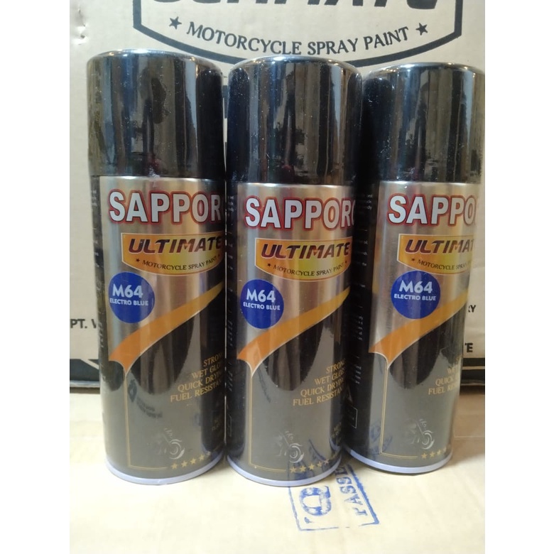 cat spray pilok pilox cat semprot sapporo ultimate saporo M64  electro blue biru tua biru electro 400ml