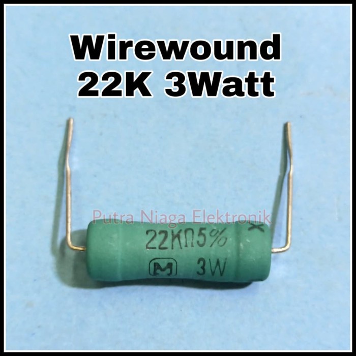 Resistor Wirewound 22K 3Watt Panasonic 22K 3 Watt Original putr4n14 Segera Dapatkan