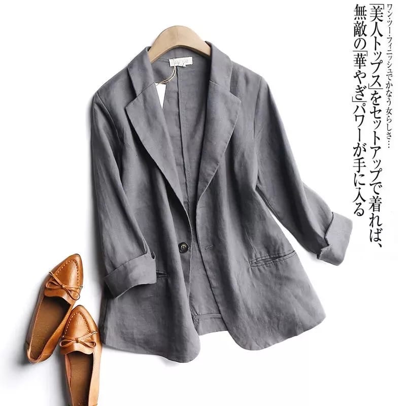 JAS WANITA BLAZER KOREAN STYLE - ROMANCE BLAZER WANITA - BLAZER LINEN S M L XL XXL