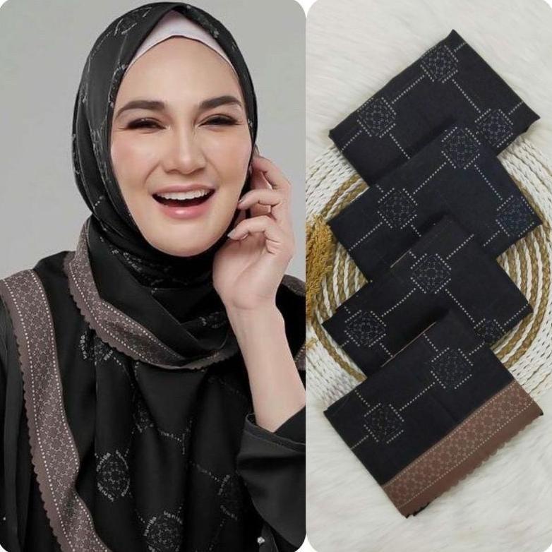 Hot - Hijab Voal Segiempat / Hijab Motif Luna Maya  / Hijab Premium / Hijab Warna Soft / Hijab Murah