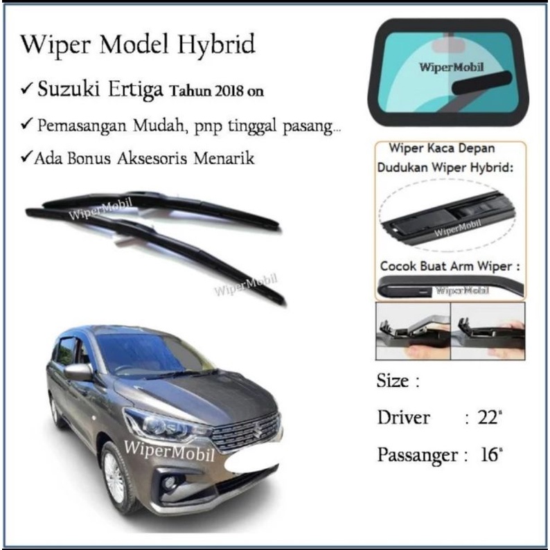 Wiper Hybrid Suzuki Ertiga 2018 2019 2020 2021 2022