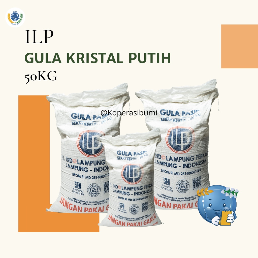 Jual Gula Pasir ILP Gula Pasir Indo Lampung Perkasa 50 Kg | Shopee