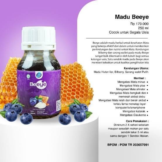 Beeye Madu Mata Minus Plus Slinder Ampuh Khasiatnya Madu Beeye Herbal