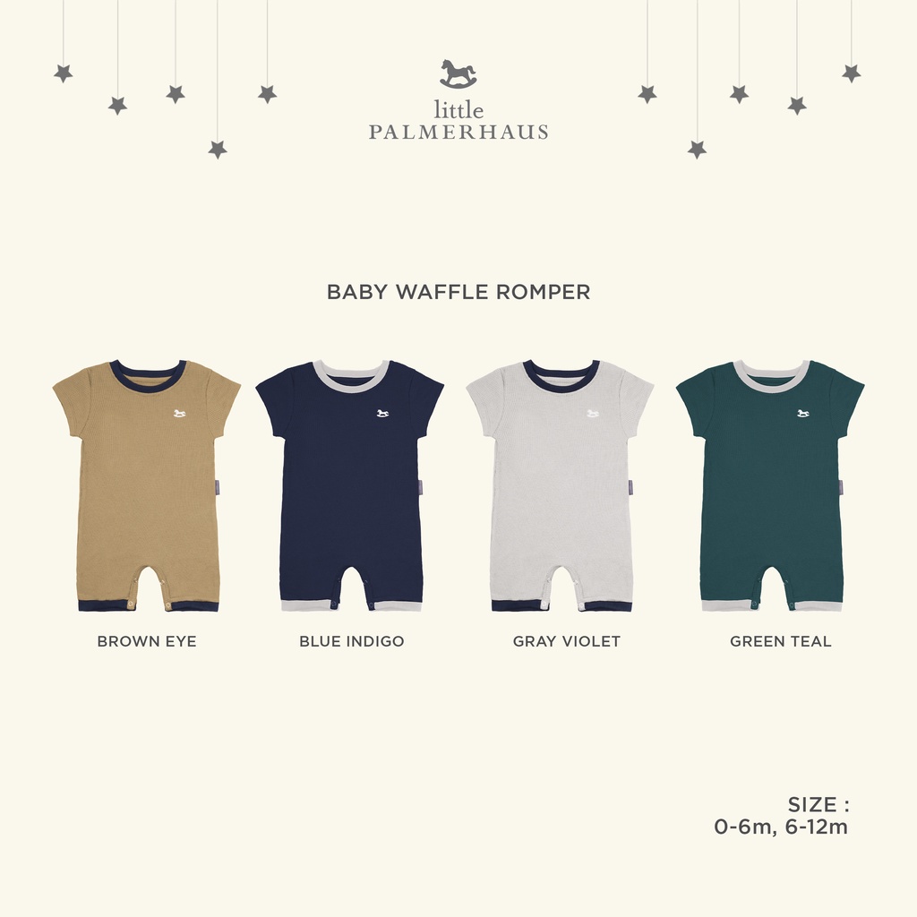 Little Palmerhaus Baby Waffle Romper Bayi 0-12 Bulan