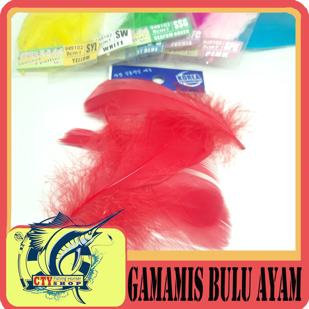 BULU BULU UMPAN GAMAMIS BULU AYAM UNTUK JIG