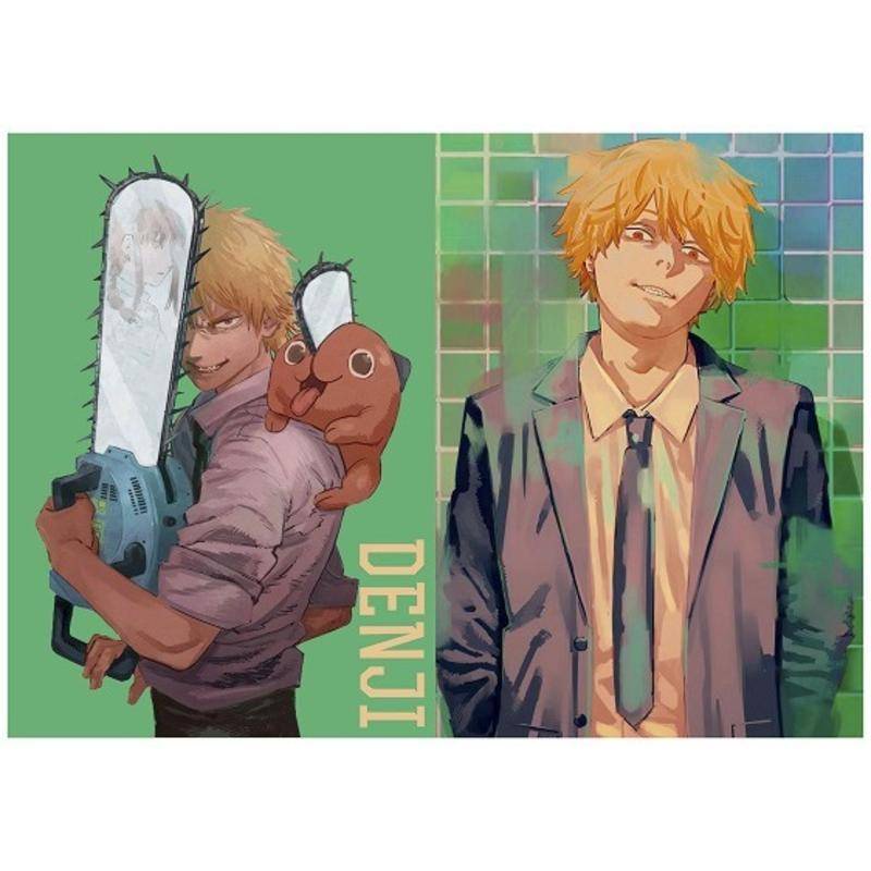 Anime Chainsaw Man Kawaii A4 Pattern Storage File Folder PVC Tempat Dokumen Kertas Kantor Bentuk L Tas Dokumen Denji Makima Aki Hayakawa Power Pochita In Stock New Arrival LY