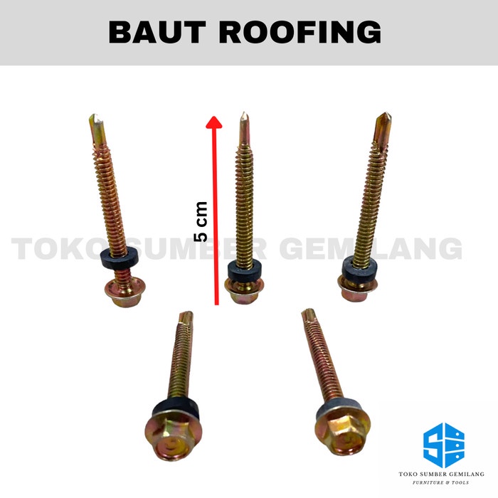 Baut Roofing / Sekrup Baja Ringan /Sekrup Roofing CAMEL 50 mm (50 pcs)