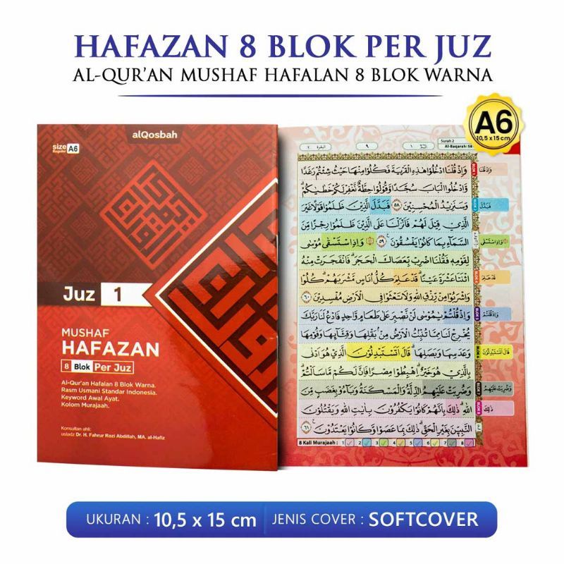 Alquran Hafazan Per Juz - Mushaf Hafazan Perjuz 8 Blok Ukuran A6