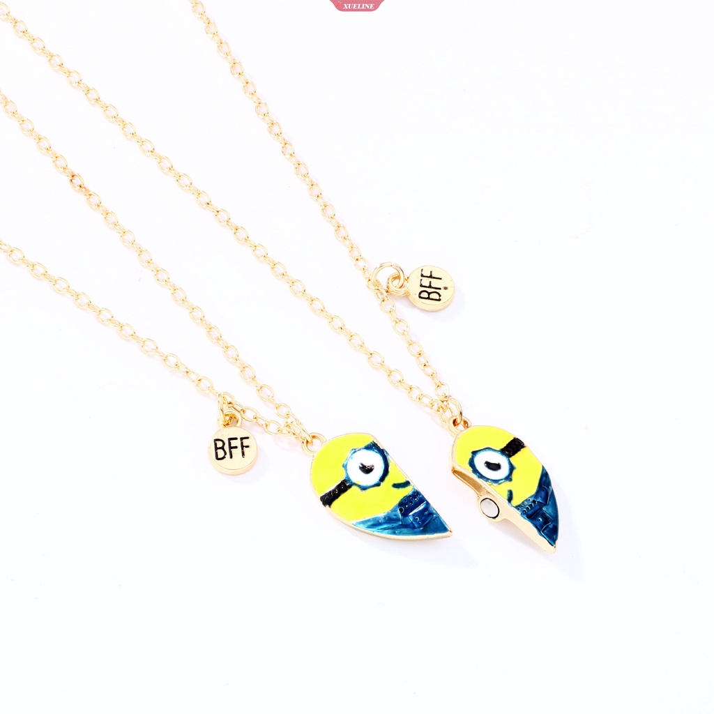 2buah/set Dari Orang Kuning Kecil Sahabat Cinta Kalung Anak BFF Persahabatan Perhiasan Kalung Sepasang suckers Pribadi fashion Liontin Hadiah [ZXL]