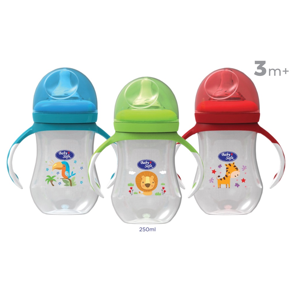 Baby Safe WN06 Wide Neck Bottle with Handle 260 ml