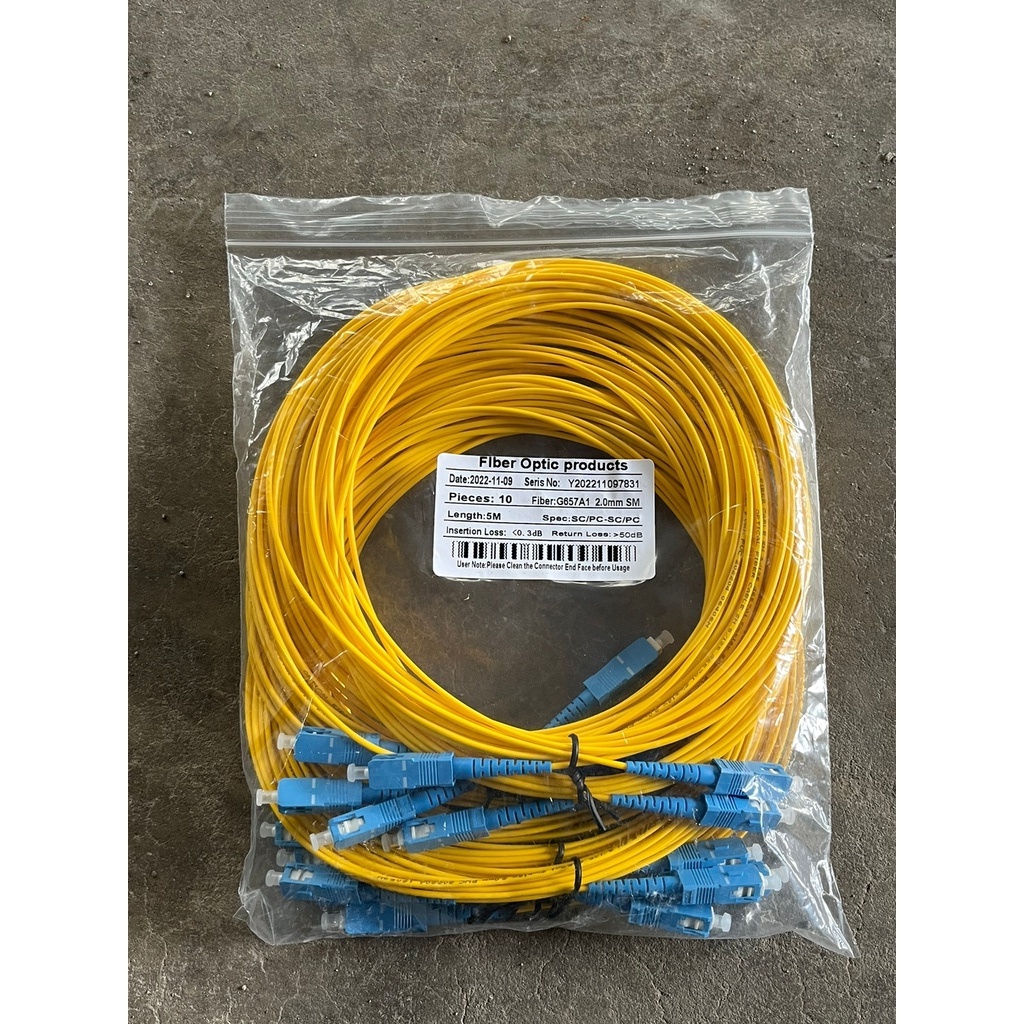 (5 METER) Patchcord Fiber Optic SC UPC Simplex 5 Meter 2mm G657