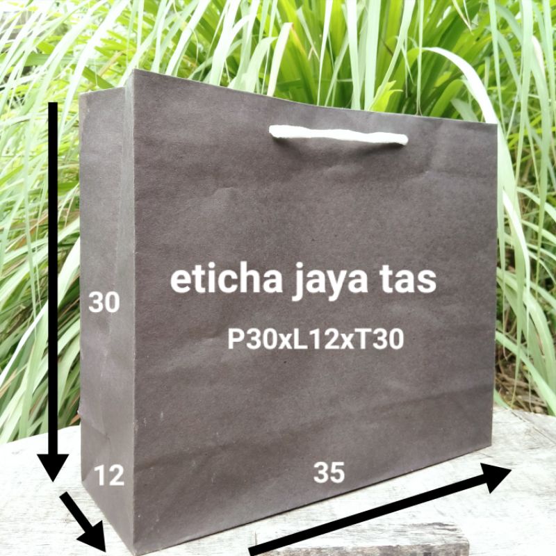 paper bag polos paper bag hitam uk 35x30 tas kertas Samson shopping bag