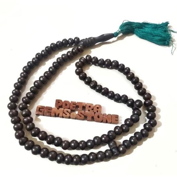 TASBIH KAYU GAHARU HITAM 10MM 99BUTIR ASLI WANGI KHAS GAHARU KALIMANTA