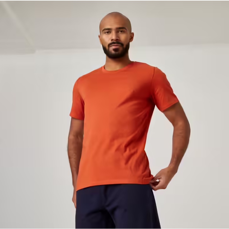 DOMYOS Kaos Katun Fitness Gym Pria Serap Keringat Lembut