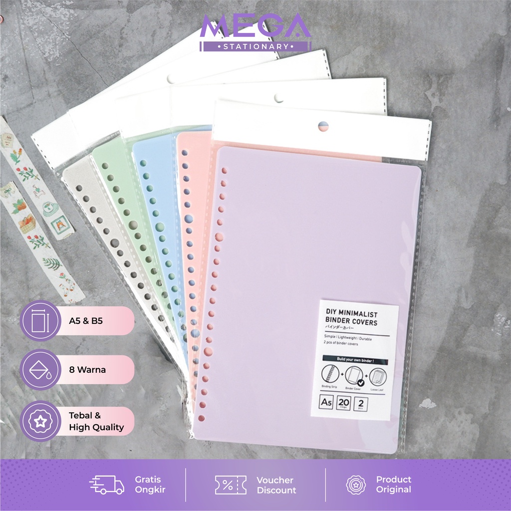 

Sampul Binder B5 A5 / Binder Cover / DIY Binder Cover Plastic / Binder Macaron 2pcs