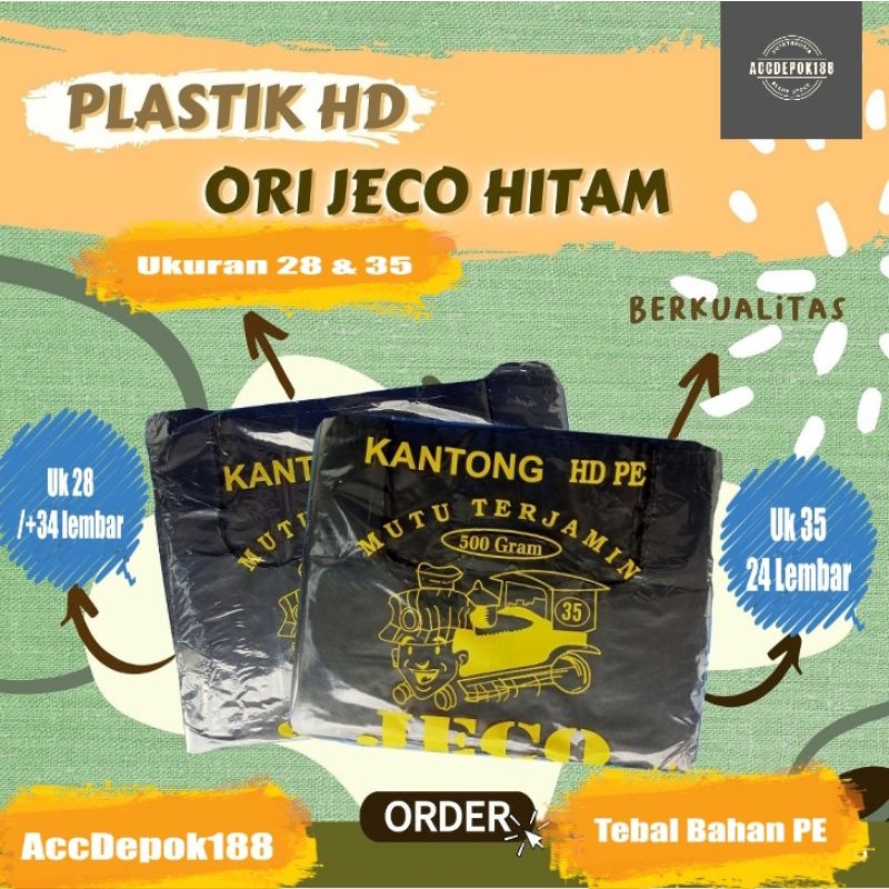 KANTONG HDPE PLASTIK HITAM KILAT / KANTONG LEBIH BAGUS DARI LOCO UKURAN 17 24 28 35 40 CM ISI 500 GRAM