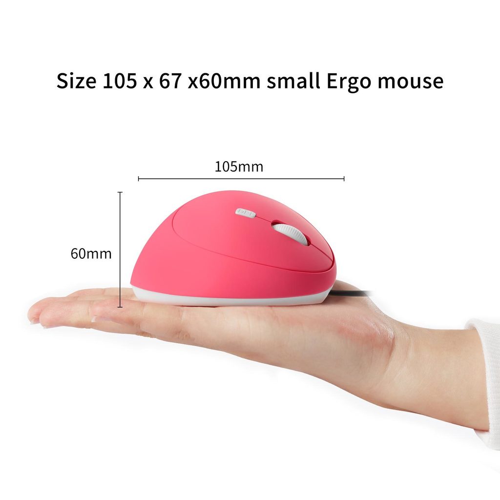 Pink Wired Vertical Mouse Mouse Mouse Mouse Gaming Ergonomis Dapat Disesuaikan DPI 800-1200-1600 Tikus