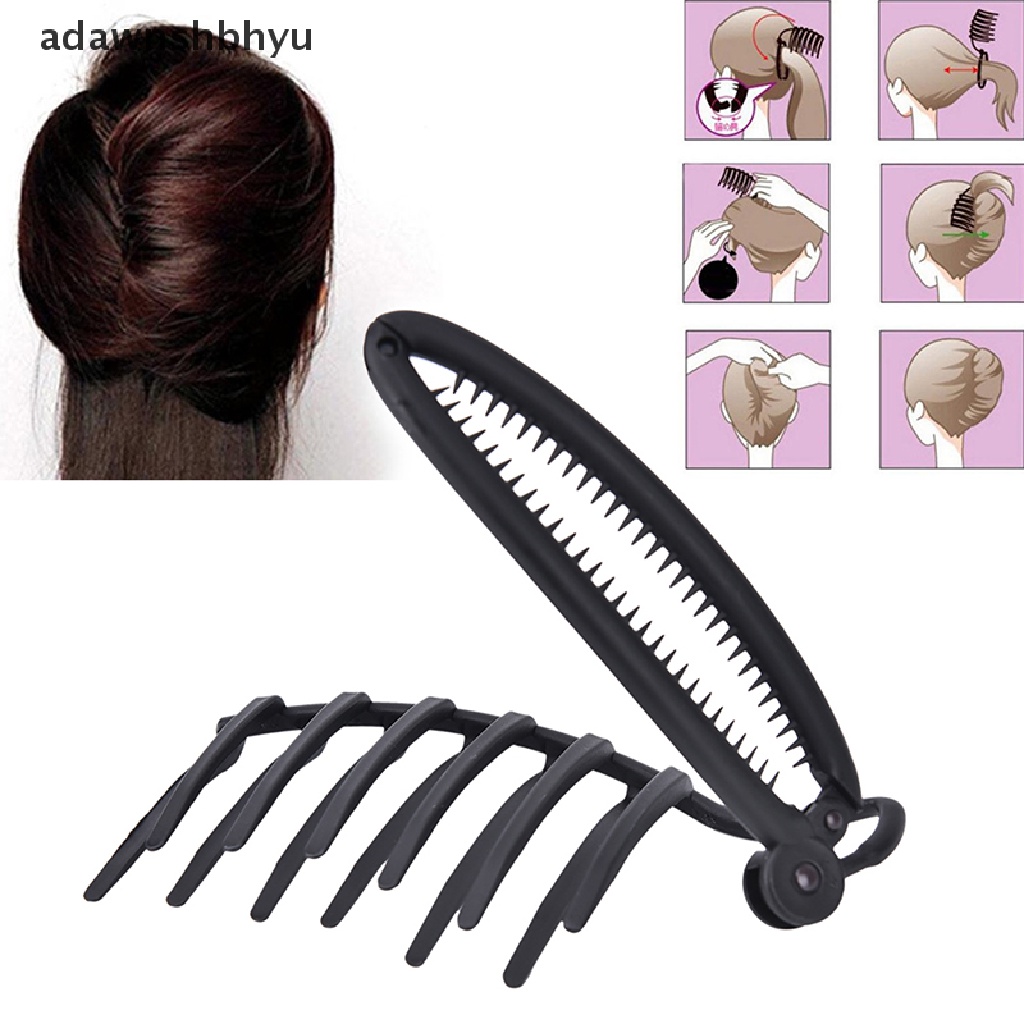 Adawnshbhyu Magic Wanita DIY styling Rambut updo bun Sisir Klip set Untuk Rambut french twist maker ID