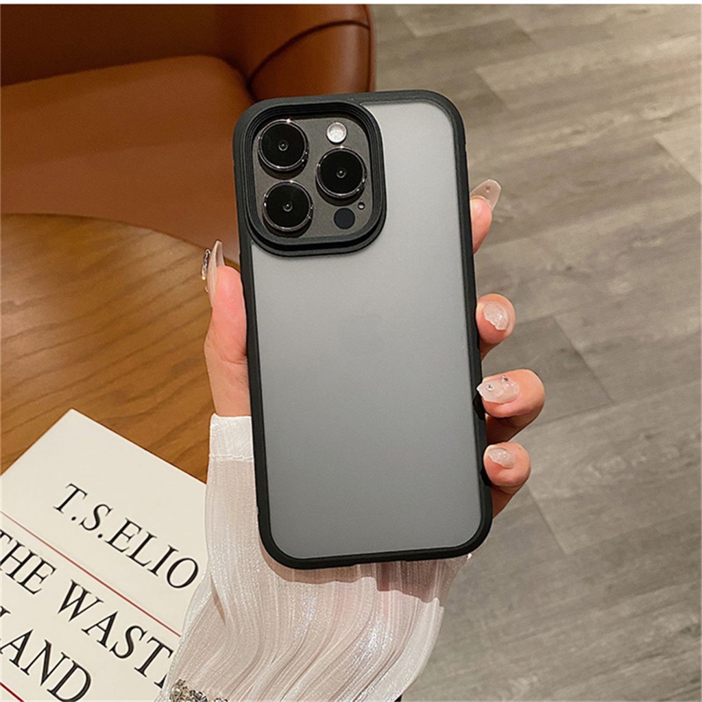 Premium Mewah matte Silikon Pelindung case iPhone 14 Pro Max Plus case iPhone 13 12 Pro Max Tertutup Penuh matte shock protection hard back cover