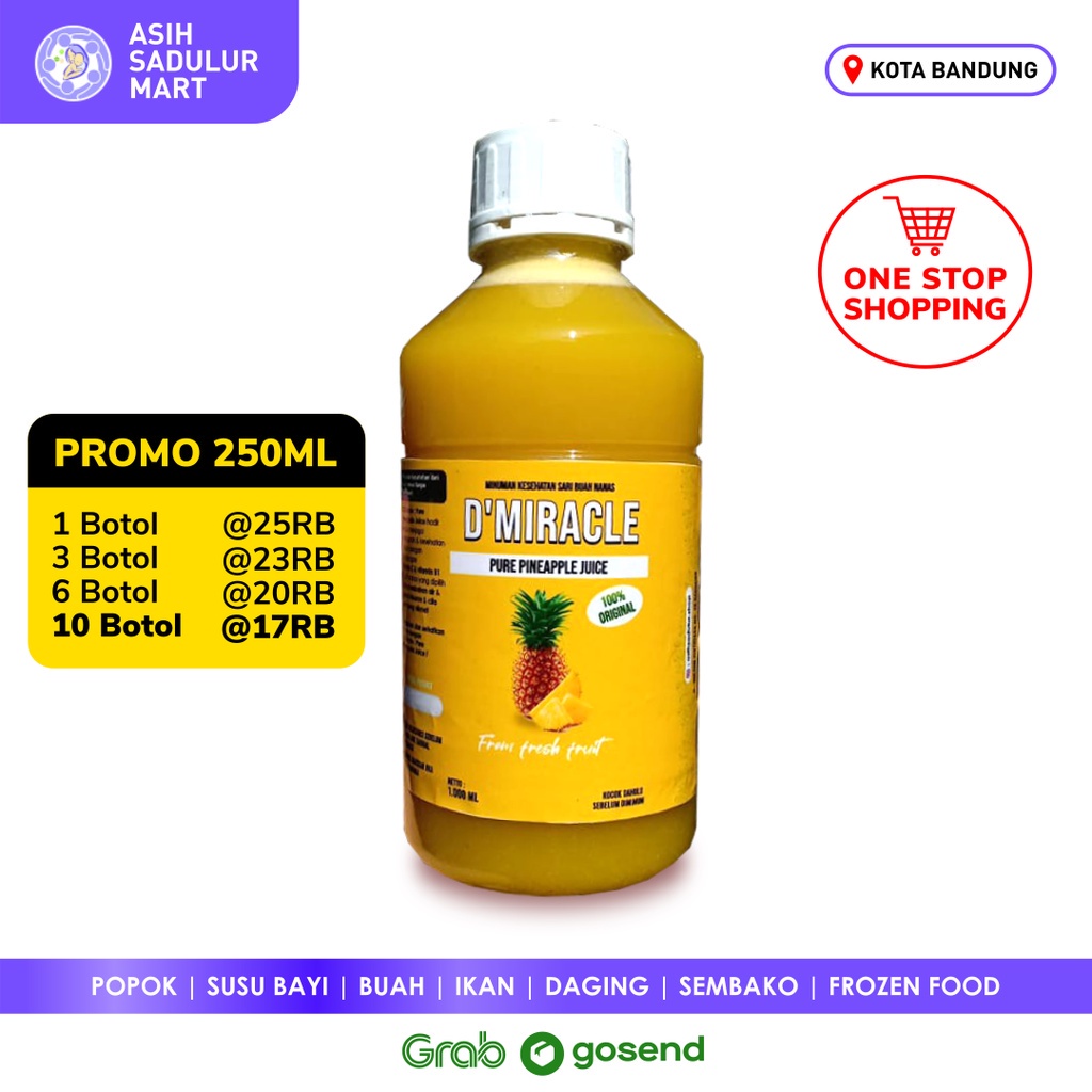 

Sari Buah Nanas D'Miracle 250ml Pure Pineapple Juice Promo Bandung