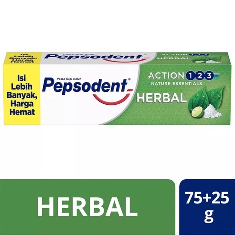 Pepsodent Pasta Gigi action 123 Herbal 100g