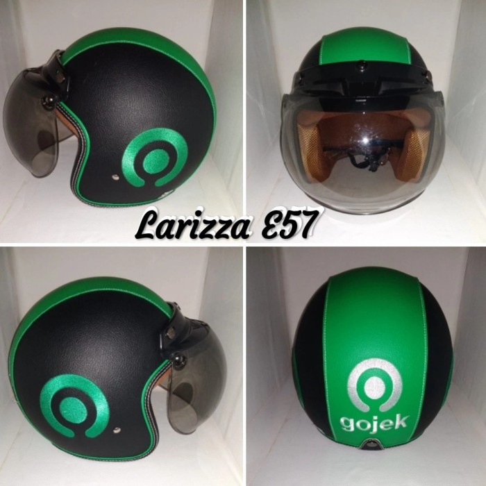 HELM BOGO RETRO DEWASA MOTIF BORDIR GOJEK BARU.