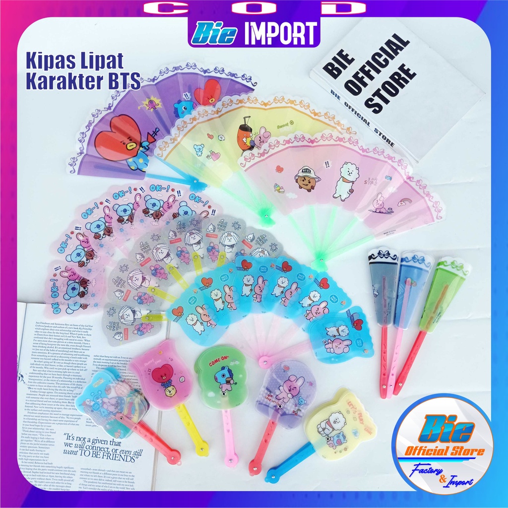 Kipas Tangan Lipat Karakter Style Impor Best Seller