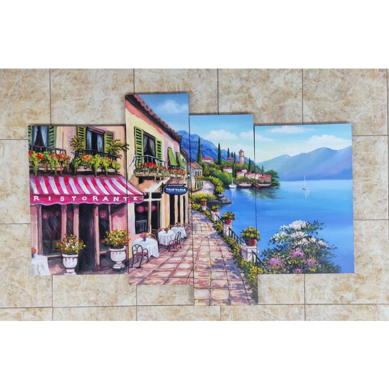 Hiasan dinding lukisan pemandangan ukuran besar