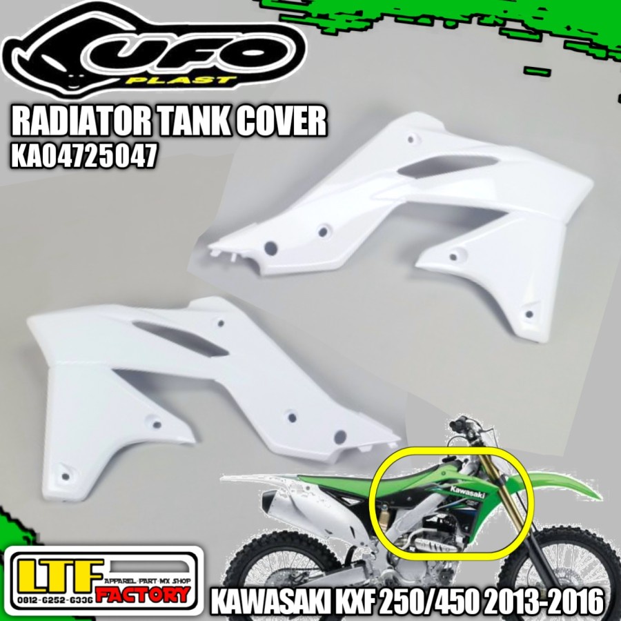 KAWASAKI KX - KXF 250 450 F 2013 2014 2015 2016 - UFO Radiator Tank Cover Body Sayap Samping Tangki 