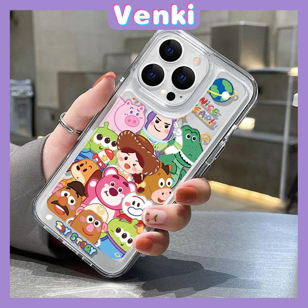 iPhone Case High Quality HD Transparent Acrylic Hard Case Cartoon Cute Metal Button Camera Protection Shockproof Compatible For iPhone 14 13 12 11 Pro Pro Max 7 8 Plus XR