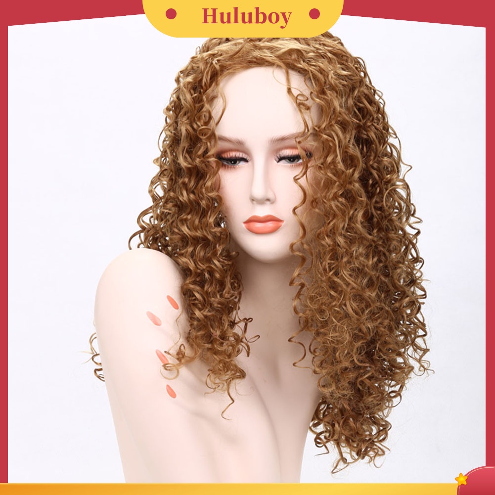 Wig Rambut Pendek Keriting Gelombang Bahan Serat Suhu Tinggi Gaya Afrika Untuk Wanita