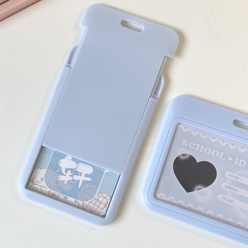 Holder Pelindung Kartu Kredit / ID / Foto Bahan MINKYS Warna Biru / Pink