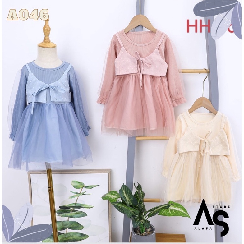 Dress tutu anak perempuan import 1-4 tahun A046