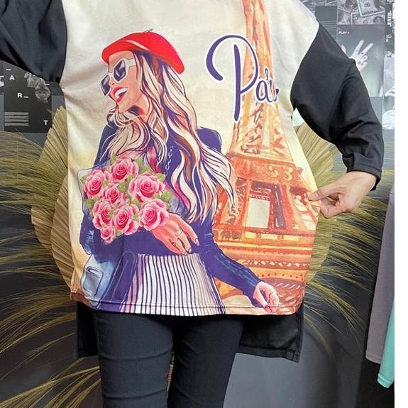 ✹✹ TUNIK HIJAB,s KAOS WANITA NEW HIJAB TUNIK OVERSIZE  3 MOTIP A B C PAKAIAN WANITA ATASAN WANITA GA